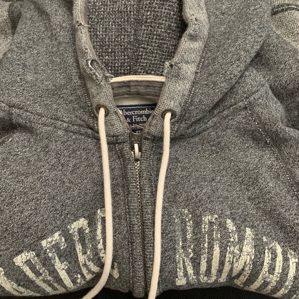 ABERCROMBIE AND FITCH DISTRESSED HOODIE